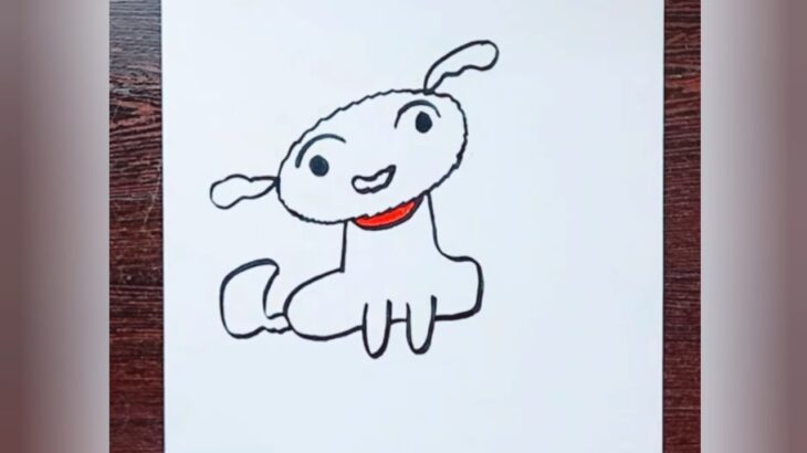 しんちゃんの 犬 シロ描く | かわいい犬シロと一緒のしんちゃん 世界で人気の日本の漫画シリーズ クレヨン すね- ちゃん